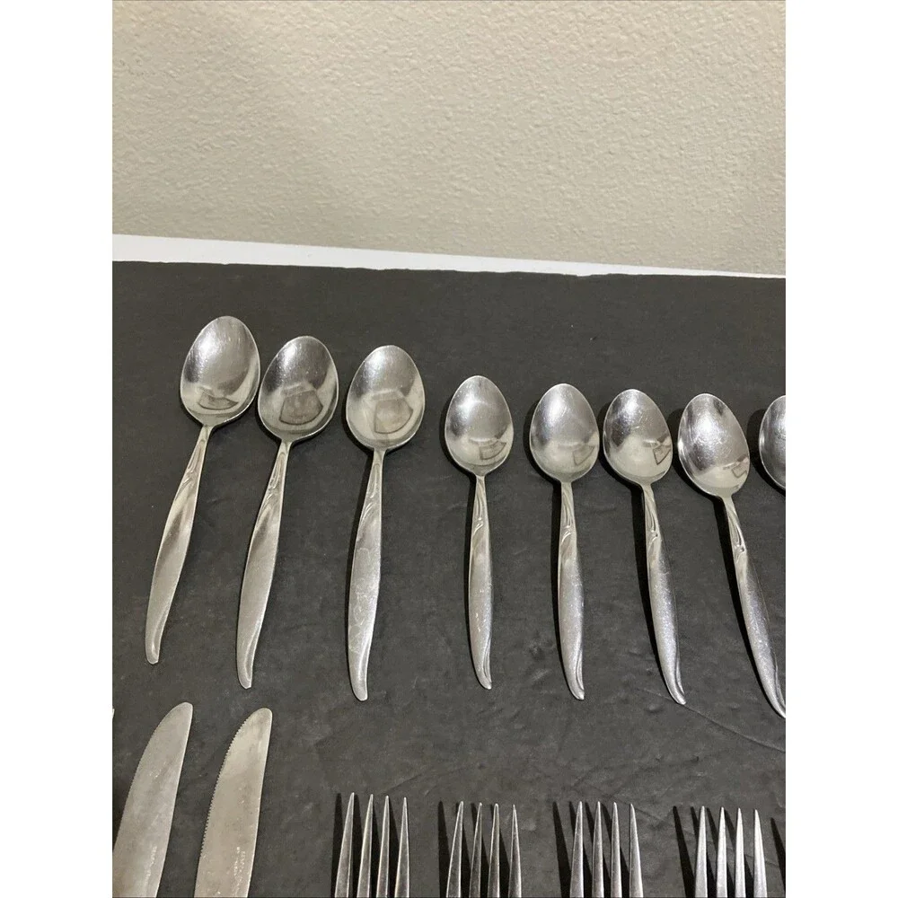 Vintage Flatware Utensils Seneca Stainless Present Hong Kong 22 Pc